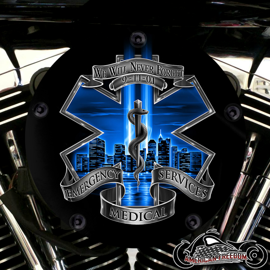 Harley Davidson High Flow Air Cleaner Cover - Never Forget 9/11